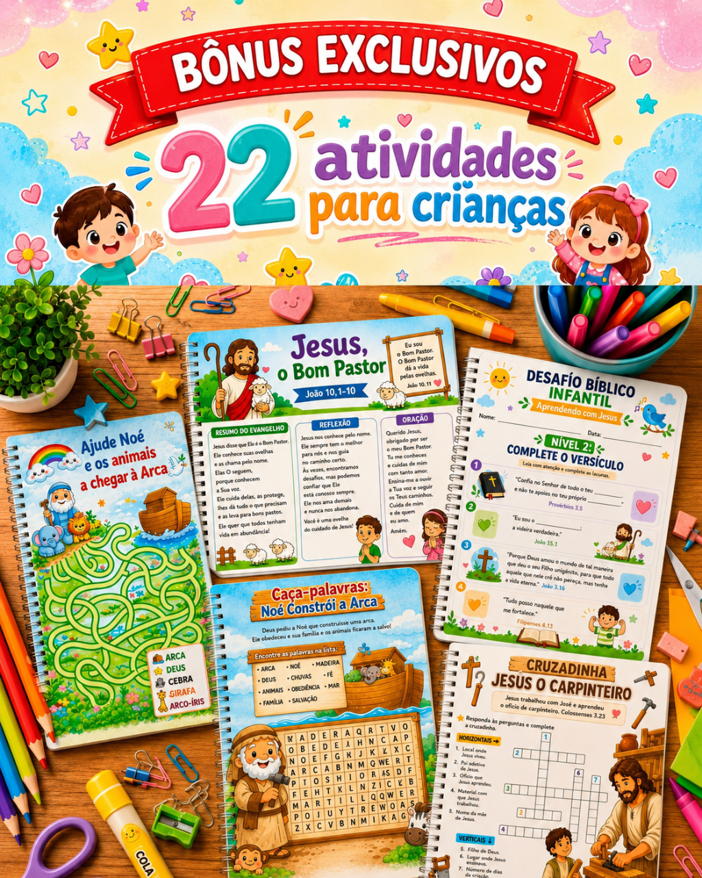 Bônus com 22 atividades infantis bíblicas